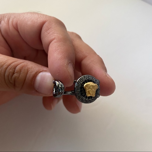 Versace Medusa Face Dark Gray Ring - Picture 8 of 10